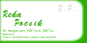 reka pocsik business card